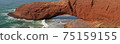 Panoramic view of giant natural arch on seaside beach 75159155