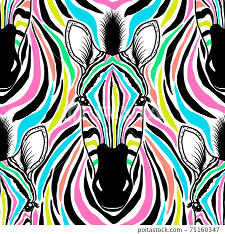 pattern with zebra head 75160347