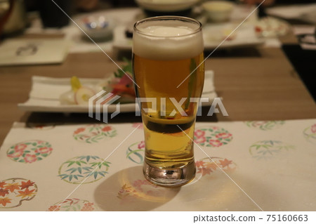 Toast with beer from a ryokan in Hakone 75160663