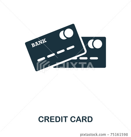 Credit Card icon. Mobile app, printing, web site icon. Simple element sing. Monochrome Credit Card icon illustration. Credit Card icon. Mobile app, printing, web site icon. Simple element sing. Monochrome Credit Card icon illustration. 75161598