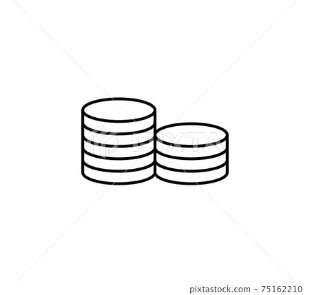 Coins stack, money icon. Vector illustration, flat design. Coins stack, money icon. Vector illustration, flat design. 75162210
