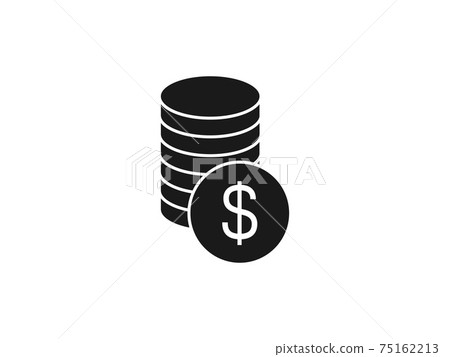 Coins stack, money icon. Vector illustration, flat design. Coins stack, money icon. Vector illustration, flat design. 75162213