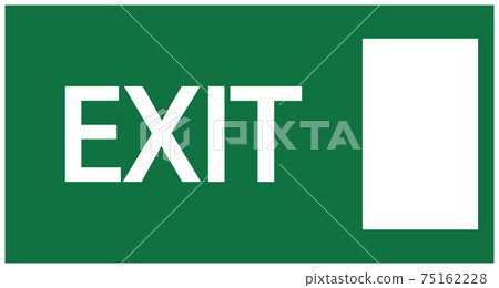 Green exit sign. Vector illustration, flat design. 75162228