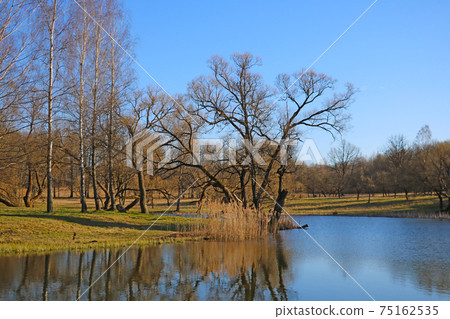 Exit to a small lake. The beginning of spring. Exit to a small lake. The beginning of spring. 75162535
