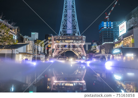 愛知縣名古屋電視塔久屋大通公園夜景 75163858