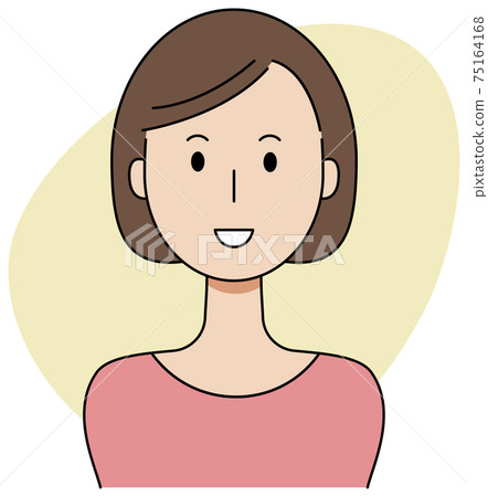 Vector illustration of smiling woman - Stock Illustration [75164168] - PIXTA