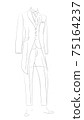 Rough drawing of black tie 75164237
