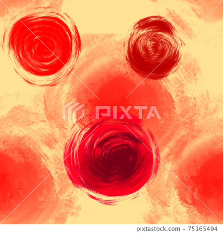 Seamless pattern with abstract flowers of red and 75165494