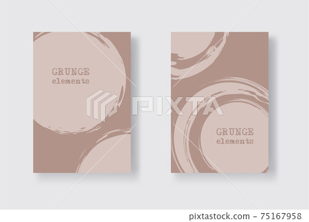 Color ink brush stroke banner on white background. Japanese style. 75167958