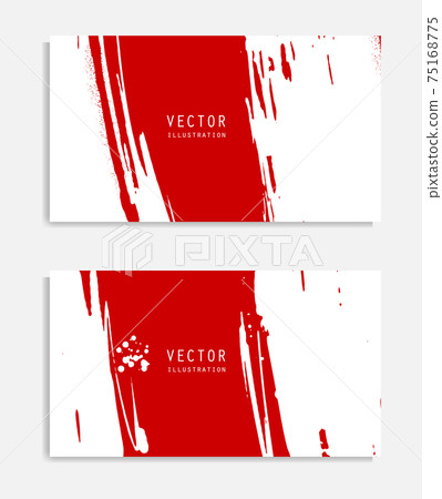 Abstract ink brush banners set with grunge effect 75168775
