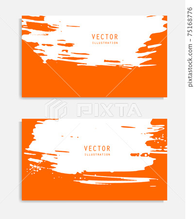 Abstract ink brush banners set with grunge effect Abstract ink brush banners set with grunge effect 75168776