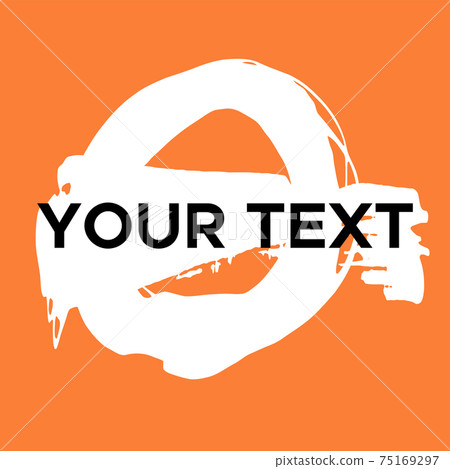 Vector Round Shape on Orange. White Circle Stamp. Icon, Logo, Banner Design.. Vector Round Shape on Orange. White Circle Stamp. Icon, Logo, Banner Design.. 75169297