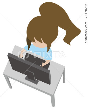 研究計算機的婦女 研究計算機的婦女 75170294