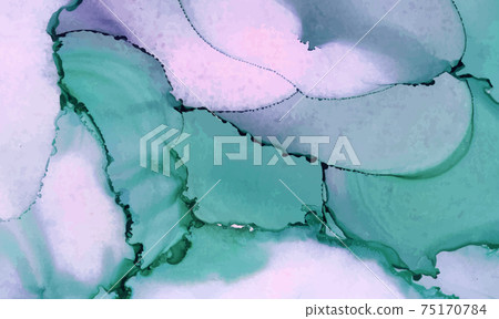 Alcohol ink vector texture banner. Fluid ink abstract background. 75170784