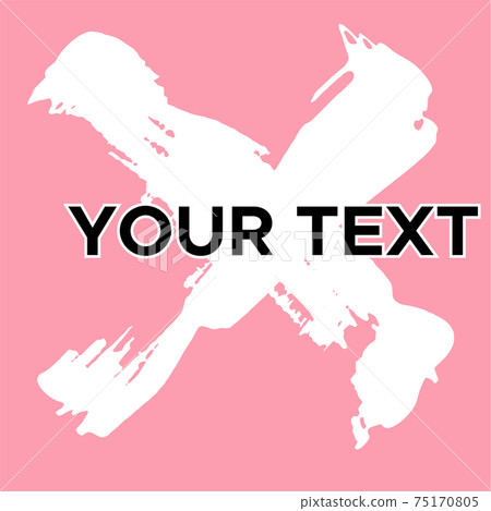 Vector Cross Shape on Pink. White Cross Stamp. Icon, Logo, Banner Design. Vector Cross Shape on Pink. White Cross Stamp. Icon, Logo, Banner Design. 75170805