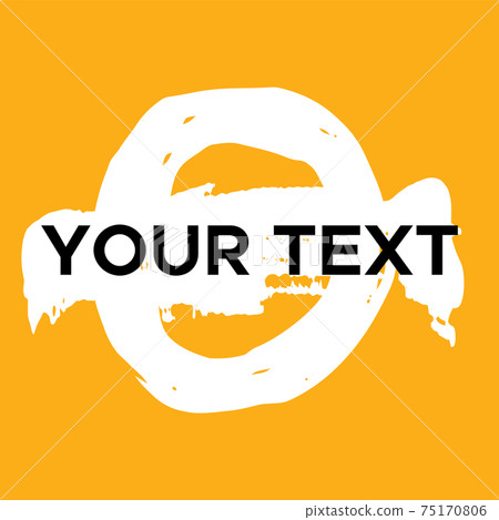 Vector Round Shape on Yellow. White Circle Stamp. Icon, Logo, Banner Design.. Vector Round Shape on Yellow. White Circle Stamp. Icon, Logo, Banner Design.. 75170806