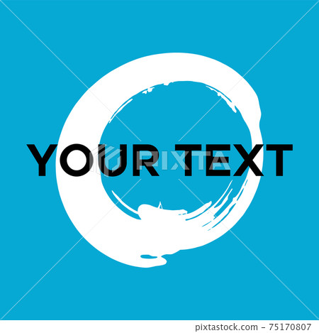 Vector Round Shape on Blue. White Circle Stamp. Icon, Logo, Banner Design.. Vector Round Shape on Blue. White Circle Stamp. Icon, Logo, Banner Design.. 75170807