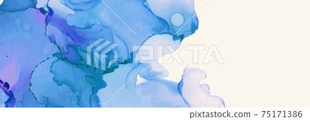 Alcohol ink vector texture banner. Fluid ink abstract background. Alcohol ink vector texture banner. Fluid ink abstract background. 75171386