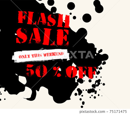 Vector abstract sale grunge banner with splashes of ink. 75171475