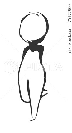 Cute girl silhouette logo Cute girl silhouette logo 75172900