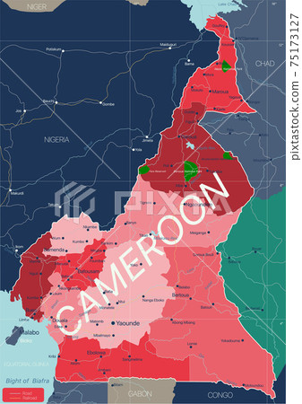 Cameroon country detailed editable map 75173127