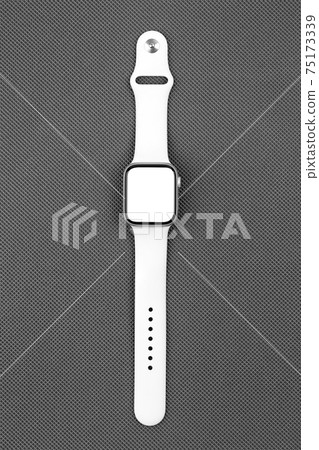 Smart watch with a blank white screen on a gray background. 75173339
