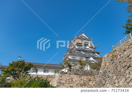 廣島縣福山市福山城堡的風景 照片素材 圖片 圖庫