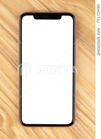 Smartphone with a blank white screen. 75173499