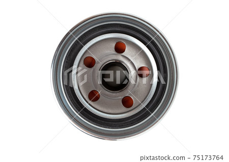 Oil filter on a white background. Car filter close up. 75173764