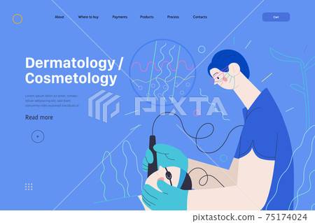 Dermatology, cosmetology - medical insurance web page template 75174024