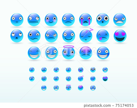 Set of vector emoticons. Smile icons. Isolated...-插圖素材 [75174053] - PIXTA圖庫