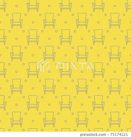 Vector seamless armchair pattern. 75174221