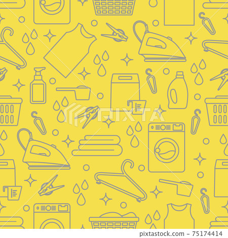 Pattern Laundry Vector Vector Pattern Laundry Washing service Household - Stock Illustration ...