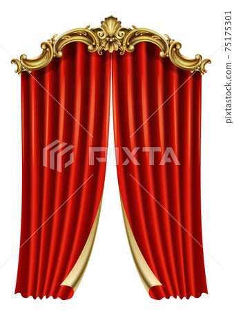 Frame postcard cover gold baroque rococo curtain 75175301
