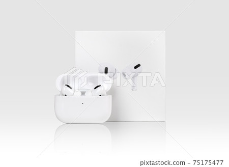 Wireless headphones on a white background. Wireless headset isolated on white. Wireless headphones on a white background. Wireless headset isolated on white. 75175477