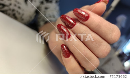 fashion manicure of nails on a beautiful background fashion manicure of nails on a beautiful background 75175662