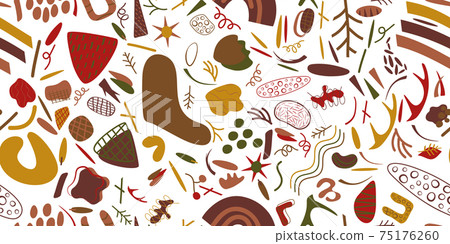 Seamless abstract pattern. Beautiful texture for textile or paper print. Vector illustration. Cute colorful background. 75176260