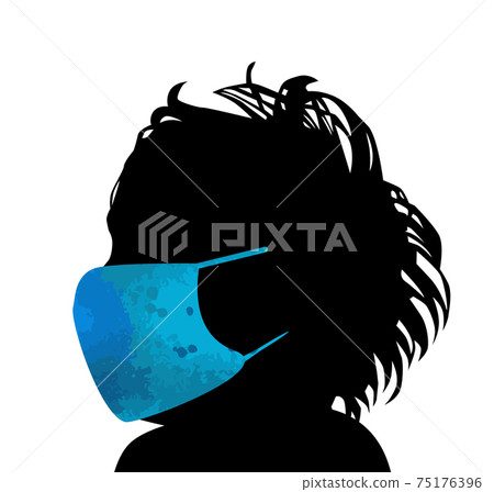 a boy wearing a medical mask. Vector illustration 75176396