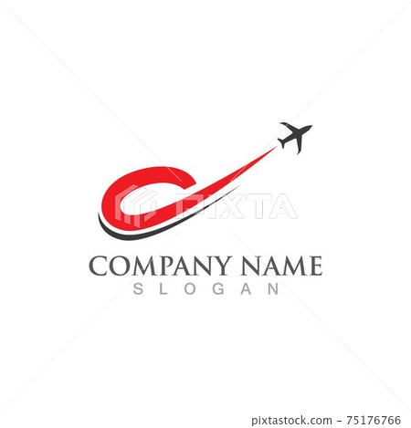 Airplane logo and symbol vector image 75176766