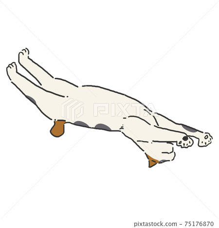 Relaxing cat hand-painted line art color Relaxing cat hand-painted line art color 75176870
