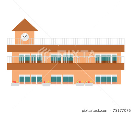 Nursery school brown roof without lines Nursery school brown roof without lines 75177076