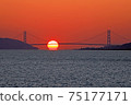 Dharma sunset over Akashi Kaikyo Bridge 75177171