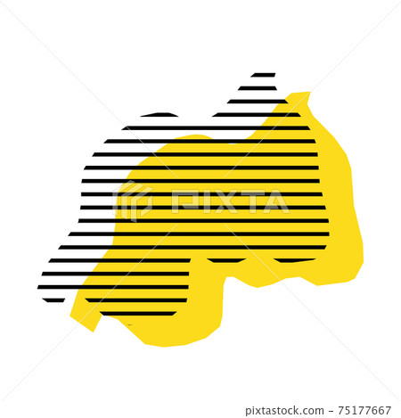 Rwanda - country silhouette 75177667