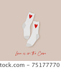 socks heart sign inscription love is in care 75177770
