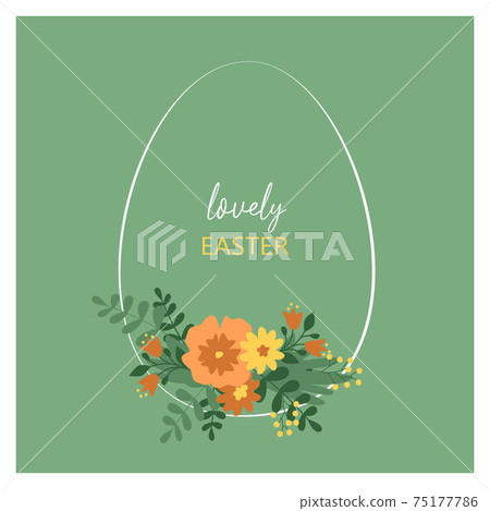 Easter egg vector spring illustration flowers green 75177786