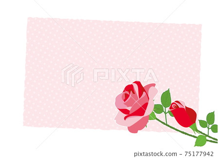 紅玫瑰花框背景素材明信片 紅玫瑰花框背景素材明信片 75177942