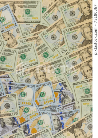 Many currency cash US dollars American bills 75180367