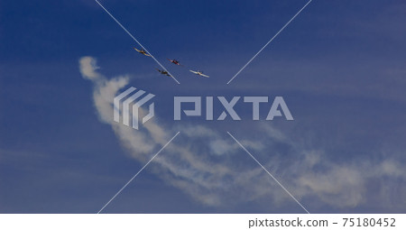 sky clouds aircraft air show sky clouds aircraft air show 75180452