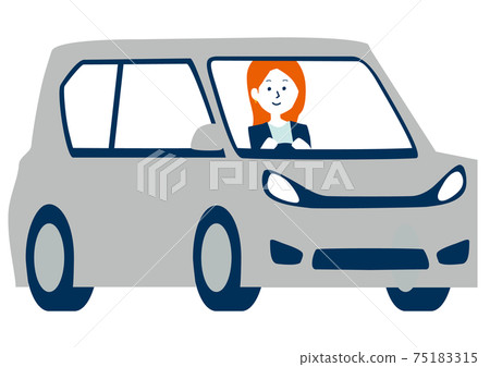 一個女人開車的插圖 一個女人開車的插圖 75183315