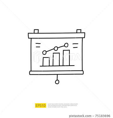 data report and presentation concept doodle linear icon with graphic chart document. Statistics science technology, digital marketing and machine learning related for business strategy illustration data report and presentation concept doodle linear icon with graphic chart document. Statistics science technology, digital marketing and machine learning related for business strategy illustration 75183696